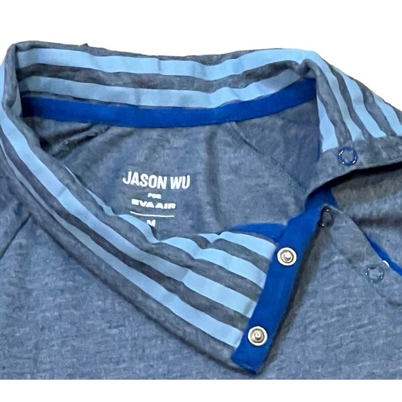 JASON WU EVA AIR unisex long sleeve pullover shirt top size small blue - Picture 4 of 7